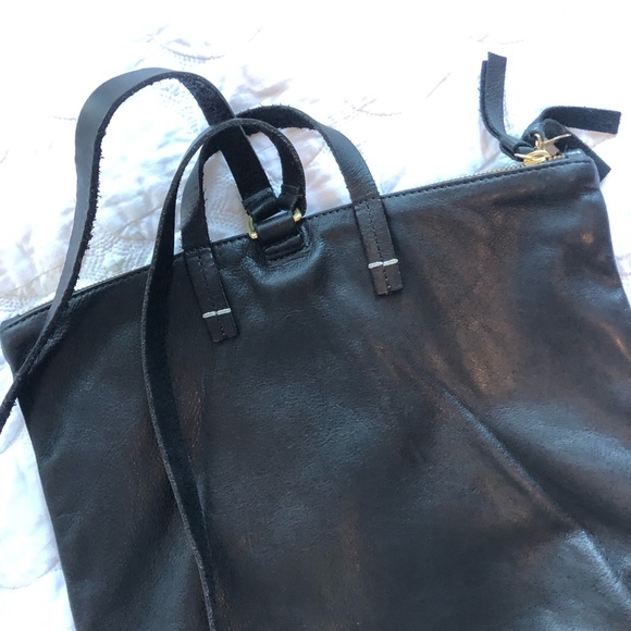 Clare V Agnes backpack black leather/calf hair main image 6